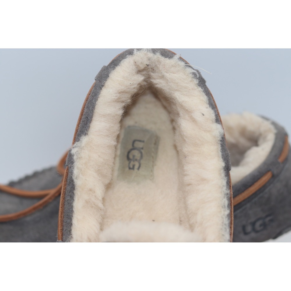 UGG Dakota Pewter Suede Moccasin Slippers Grey Wool Lined 5612 Womens 8 - Picture 9 of 10